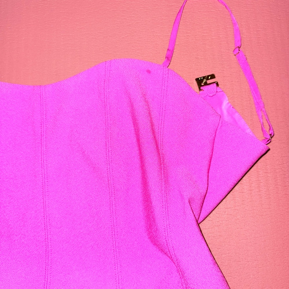 Abercrombie & Fitch size Medium hot pink mini dress w/ cut outs - Picture 3 of 12
